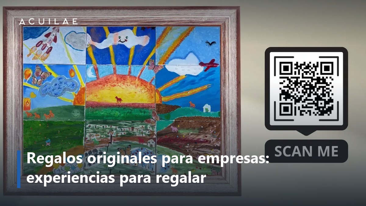 Regalos originales para empresas: cuadro corporativo enmarcado con código QR para verlo animado en realidad aumentada