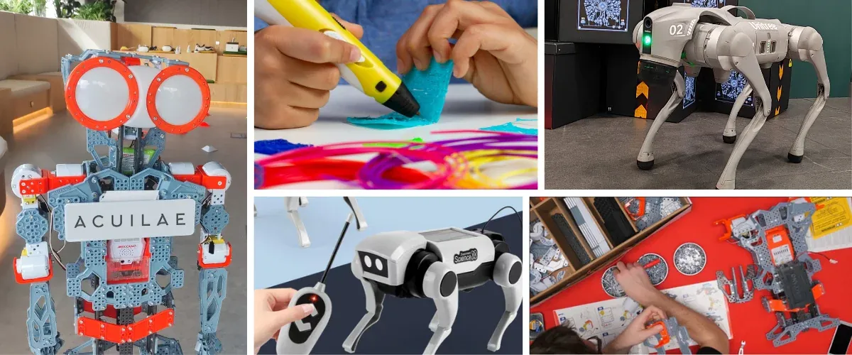 Robot de Acuilae, lápiz 3D y robots cuadrúpedos para actividades para empresas en Madrid